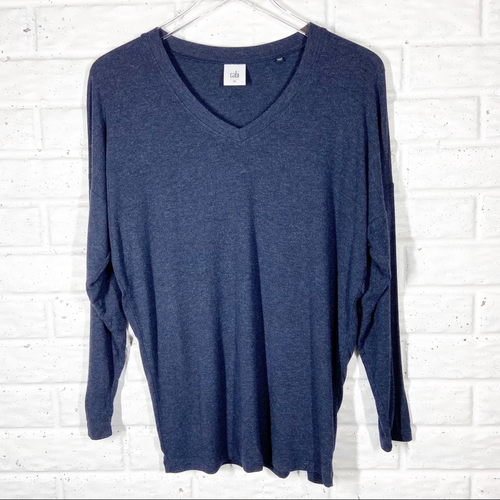 CAbi Navy Blue V-Neck Long Sleeve Tee